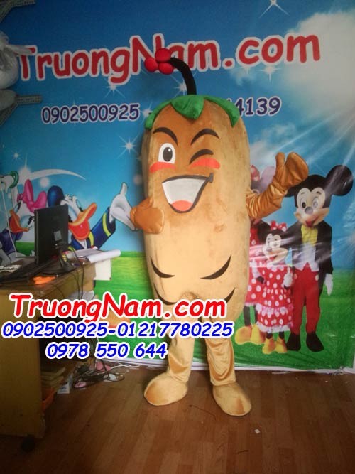 MASCOT NHÂN SÂM MÀU NÂU MASCOT NHÂN SÂM MÀU NÂU